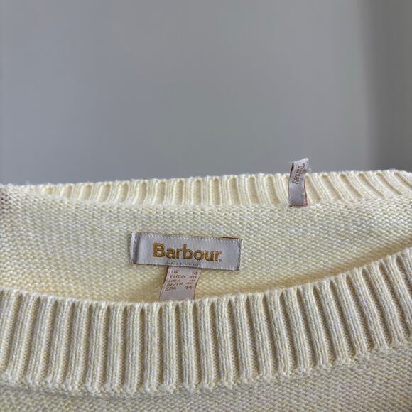 Barbour Sailboat Knit Yellow 100% Cotton Women's Size 10 US - Picture 6 of 7